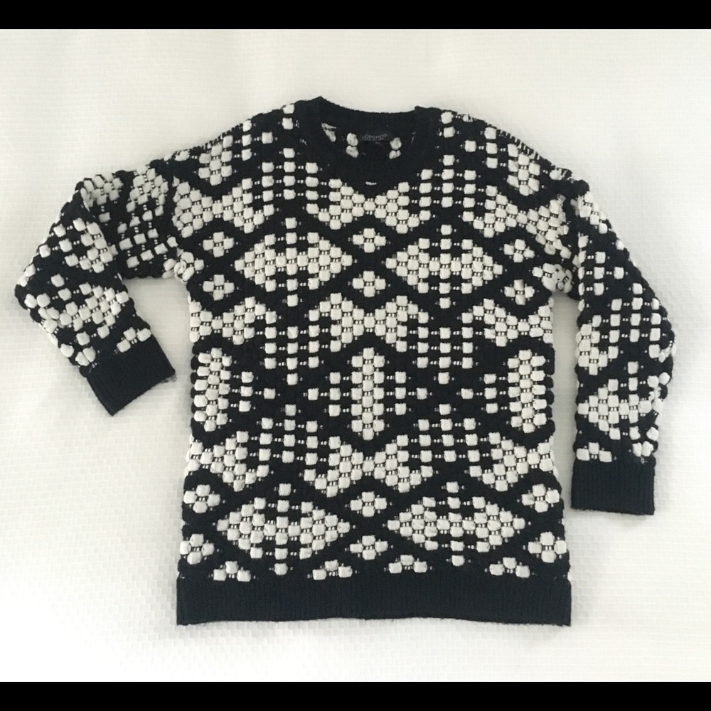 Women's Topshop sweater Checked sz 4